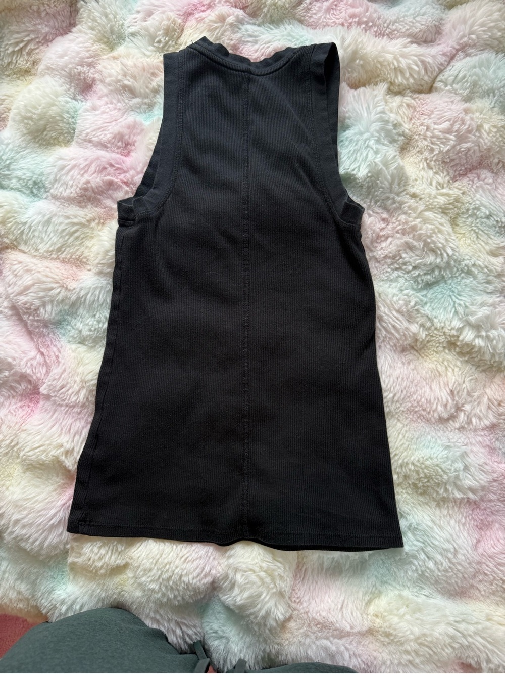 Aerie Black Ribbed Racerback Tank Top XS - Picture 7 of 7